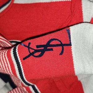 YSL- Yves Saint Laurent Striped Polo